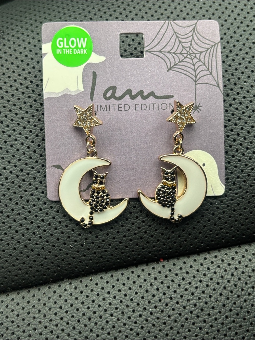 I am limited addition and cat glow in the dark earrings